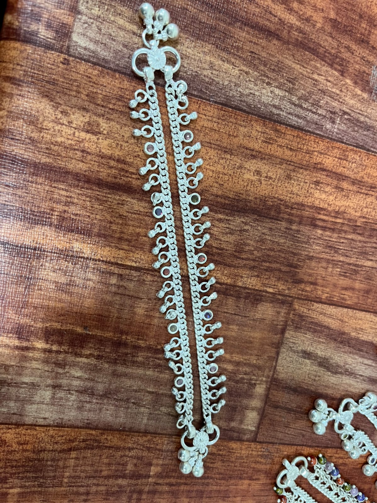 Oxidized Silver Payal